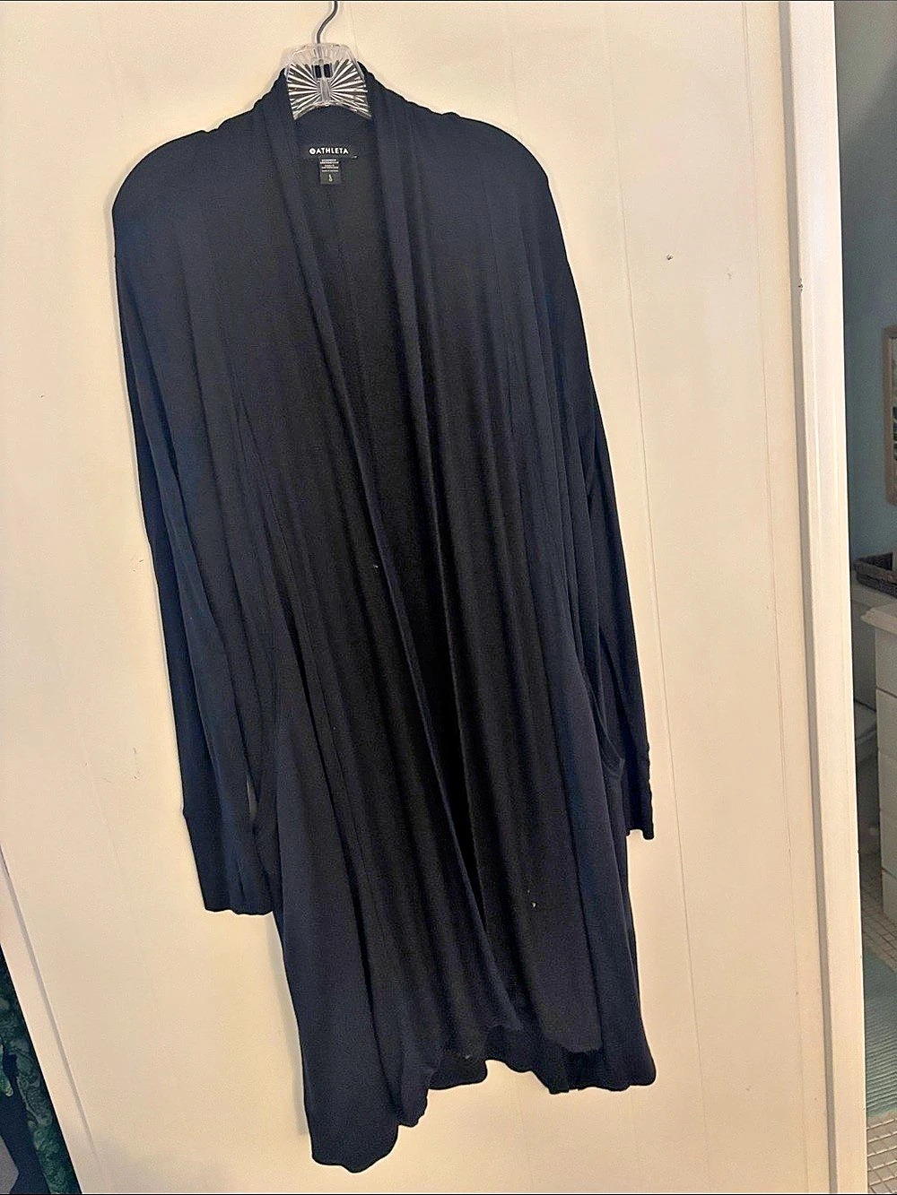 Athleta Pranayama Wrap Black Long Cardigan Large